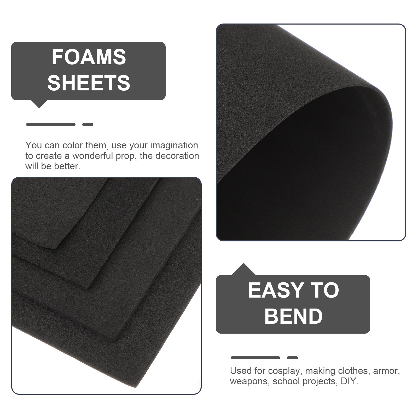 4Pcs Eva Foam Board Sheets DIY - Cosplay Prop Foam Board ulasan dan harga