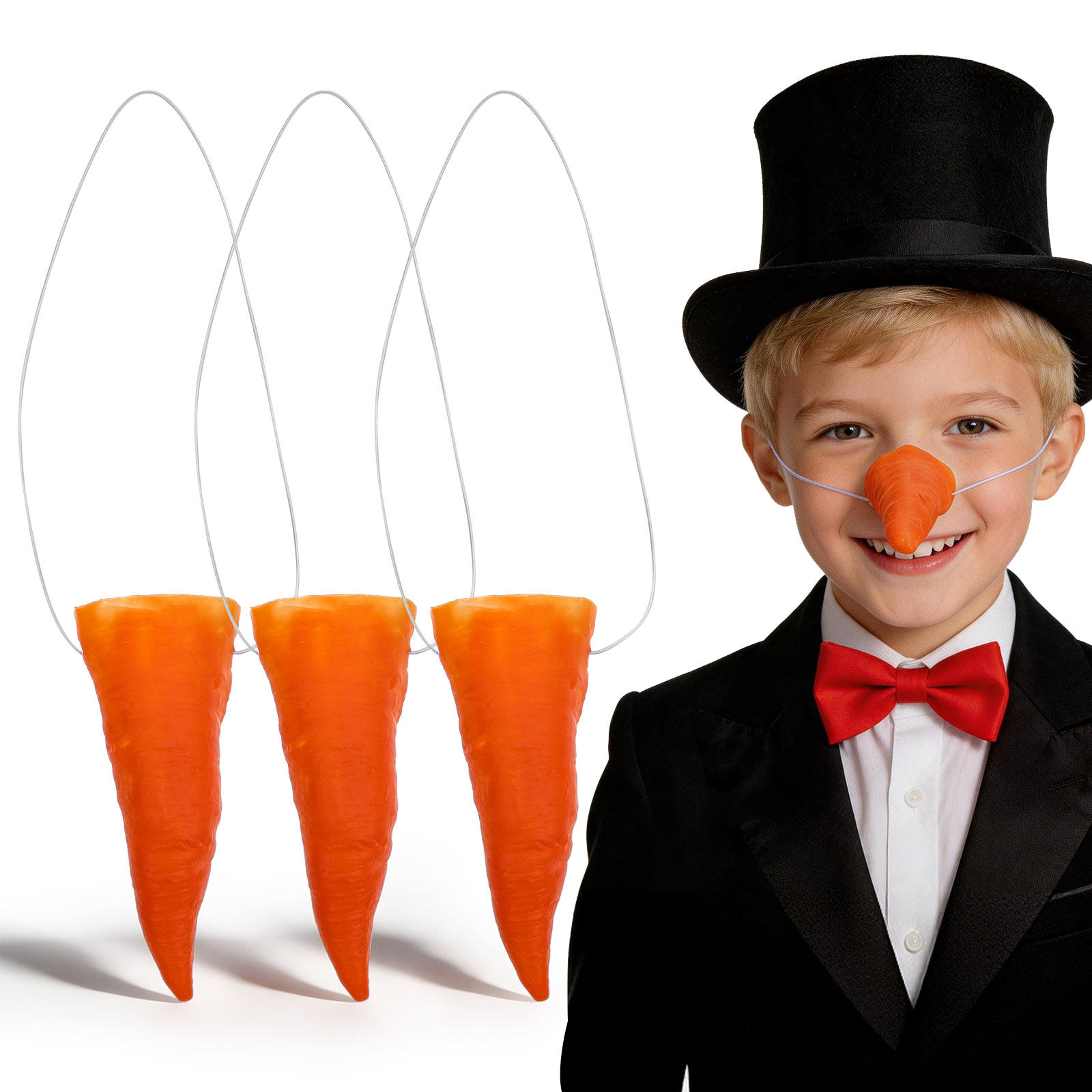3Pcs Premium Vinyl Carrot Nose - Easy Cosplay Prop ulasan dan harga