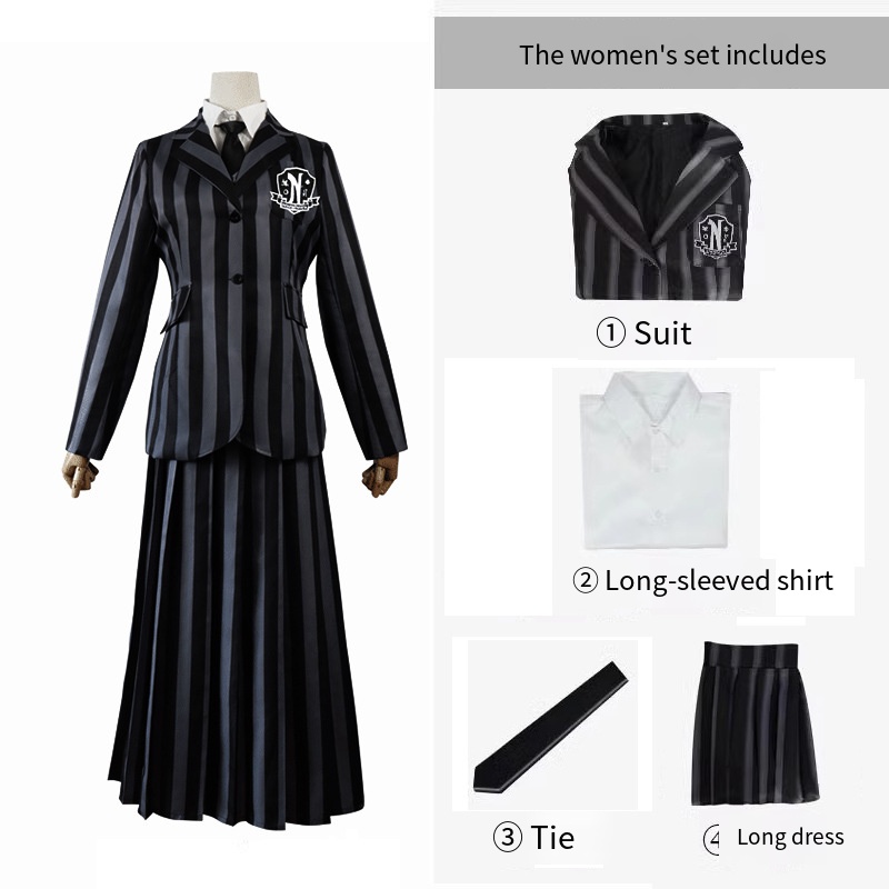 Wednesday Addams Cosplay Cloth - Cosplay Fire Prop ulasan dan harga