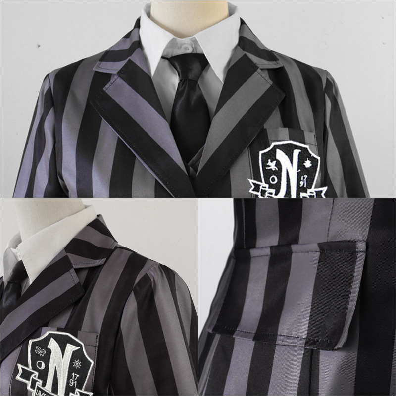 Wednesday Addams Cosplay Cloth - Cosplay Fire Prop ulasan dan harga
